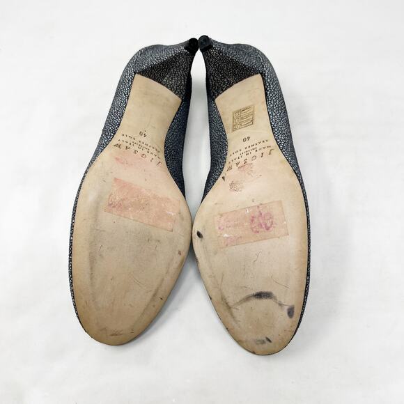 [Jigsaw] London Gray Spotted Print Round Toe Cone Shaped Heels Size 40 US 10 - Picture 10 of 10